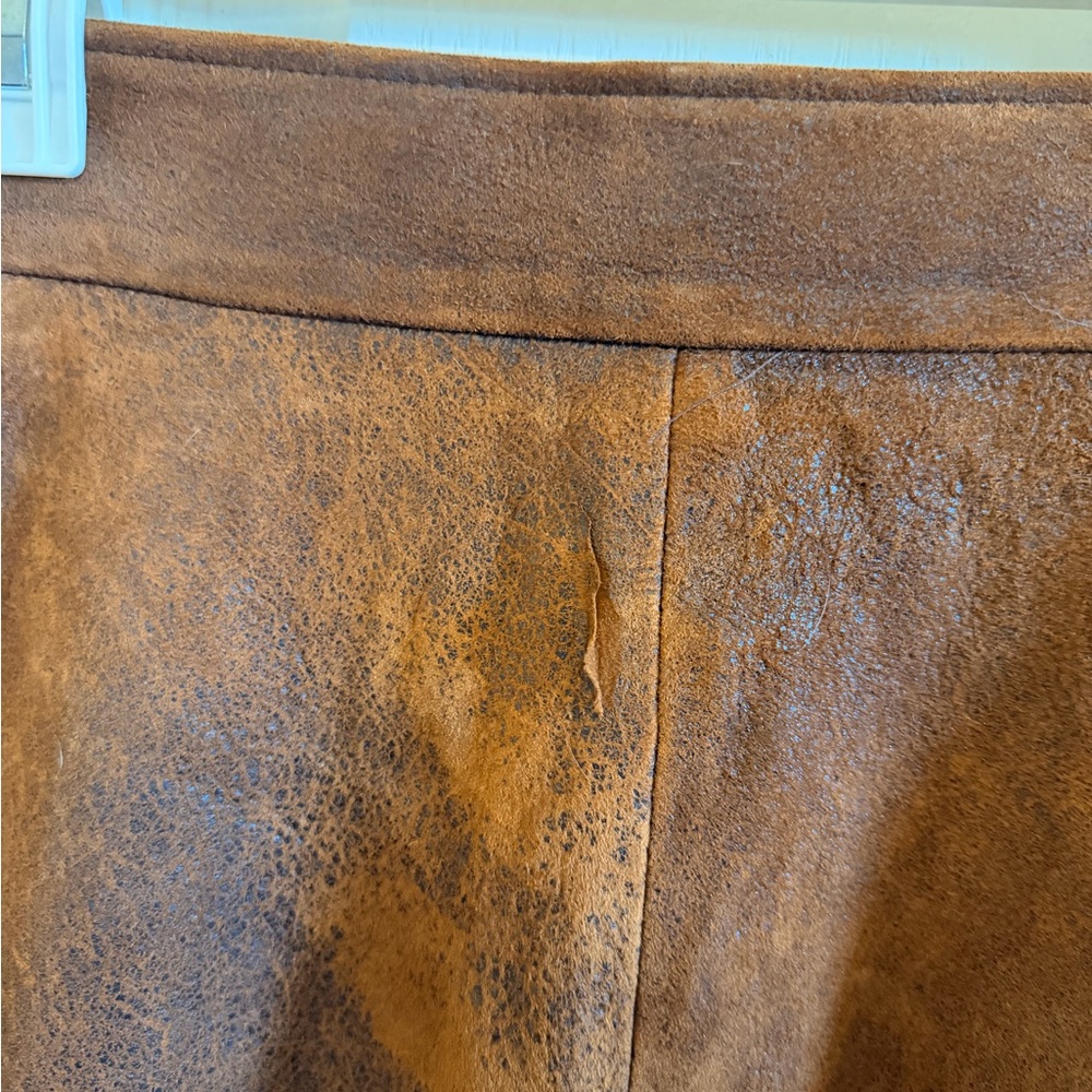 Billy Reid Suede Leather A-Line Midi Skirt -Size 0 - Picture 7 of 8